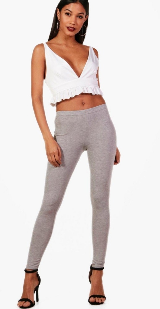NWT Boohoo Heather Gray Jersey Knit Leggings S